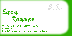 sara kommer business card